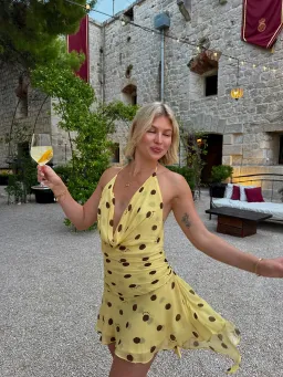 Benni Harlow Halter Dress in Butter Spot Size 12 for rent on The Volte - image 4