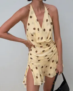 Benni Harlow Halter Dress in Butter Spot Size 12 for rent on The Volte - image 12