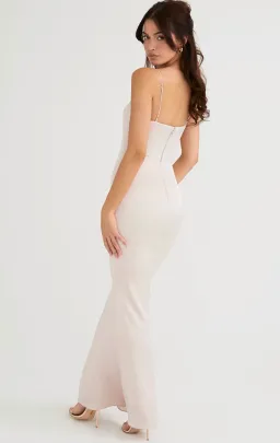 House of CB Olivette Crystal Satin Corset Maxi Dress Pink  for rent on The Volte - image 3