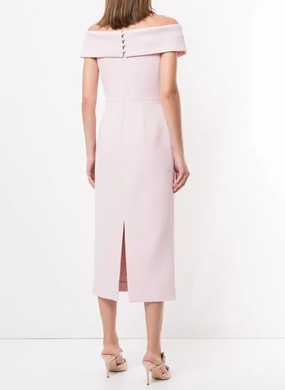 Rebecca Vallance - Amore Off Shoulder Midi Dress Light Pink - 10  - Image 2