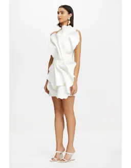 Acler Oake Mini Dress Ivory / White Size 10 for rent on The Volte - image 2