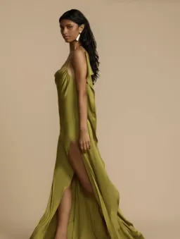 Arcina Ori, Odessa Dress, Pistachio, Size M / 10 for rent on The Volte - image 3