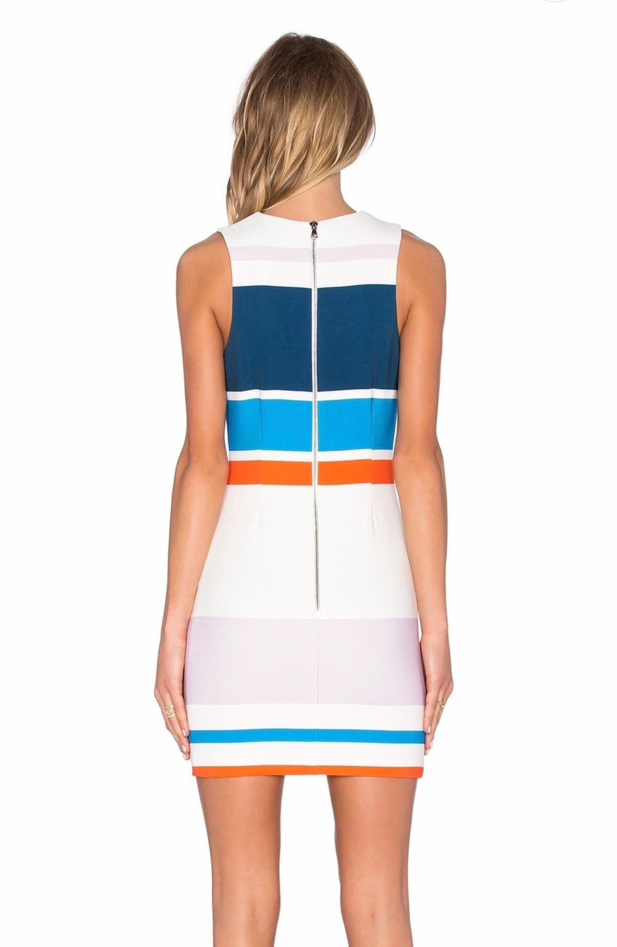 By Johnny Signal Stripe Mini Dress Print Size 8 - Image 4