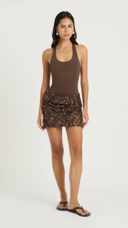 Benni Ariel Mini Dress in Cocoa Size 8 for rent on The Volte - image 1