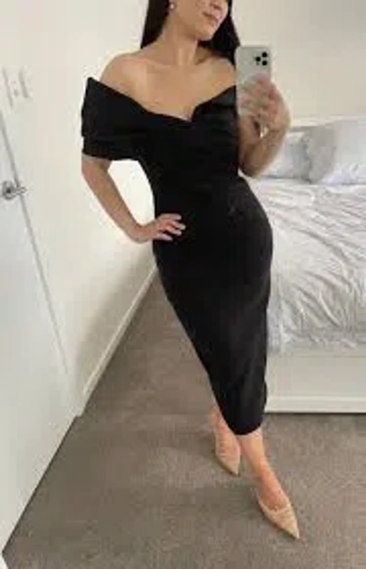 Rachel Gilbert Matteo Midi Dress in Black RG 1 / AU 10  - Image 5