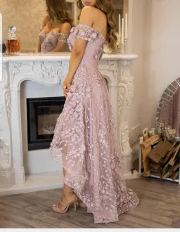 Marian Rahme Rosetta Hi-Low Gown Pink Size 8 for rent on The Volte - image 2