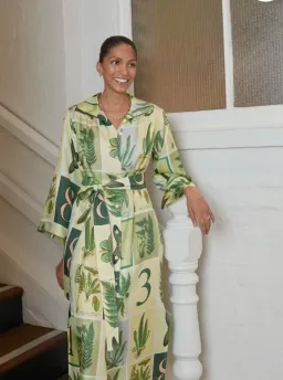 Oroton Fern Garden 100% Silk Shirt Column Dress Size 10 fit 12 NWT for rent on The Volte - image 1