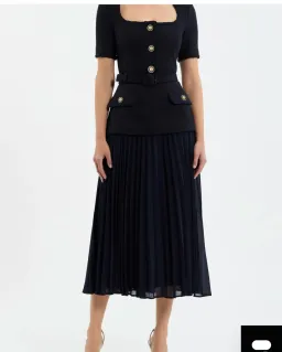 Rebecca Vallance Navy Jonie Midi Dress AU 10 for rent on The Volte - image 1