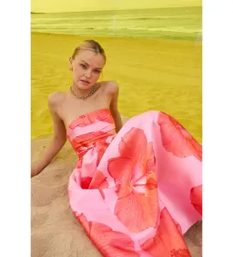 Pasduchas Kalani Strapless Midi Dress Raspberry Size AU 12 for rent on The Volte - image 6