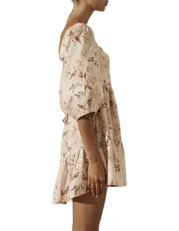 Shona Joy Roxane Linen Open Back Mini Dress Floral Size 12 for rent on The Volte - image 2