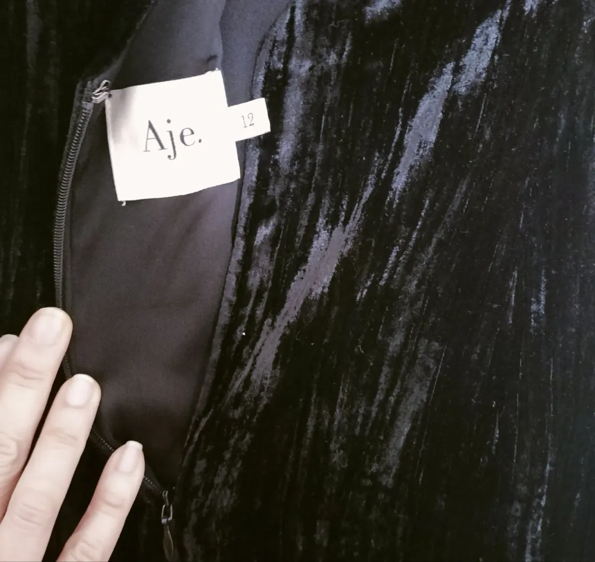 AJE Moonbow Velvet Maxi Dress in Black Size L AU&UK 12  - Image 10