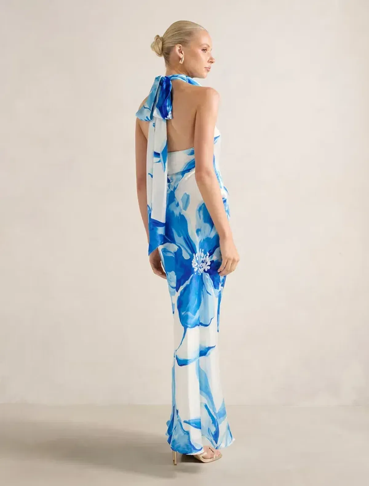 Forever New Clementine High Neck Satin Maxi Dress - Image 3