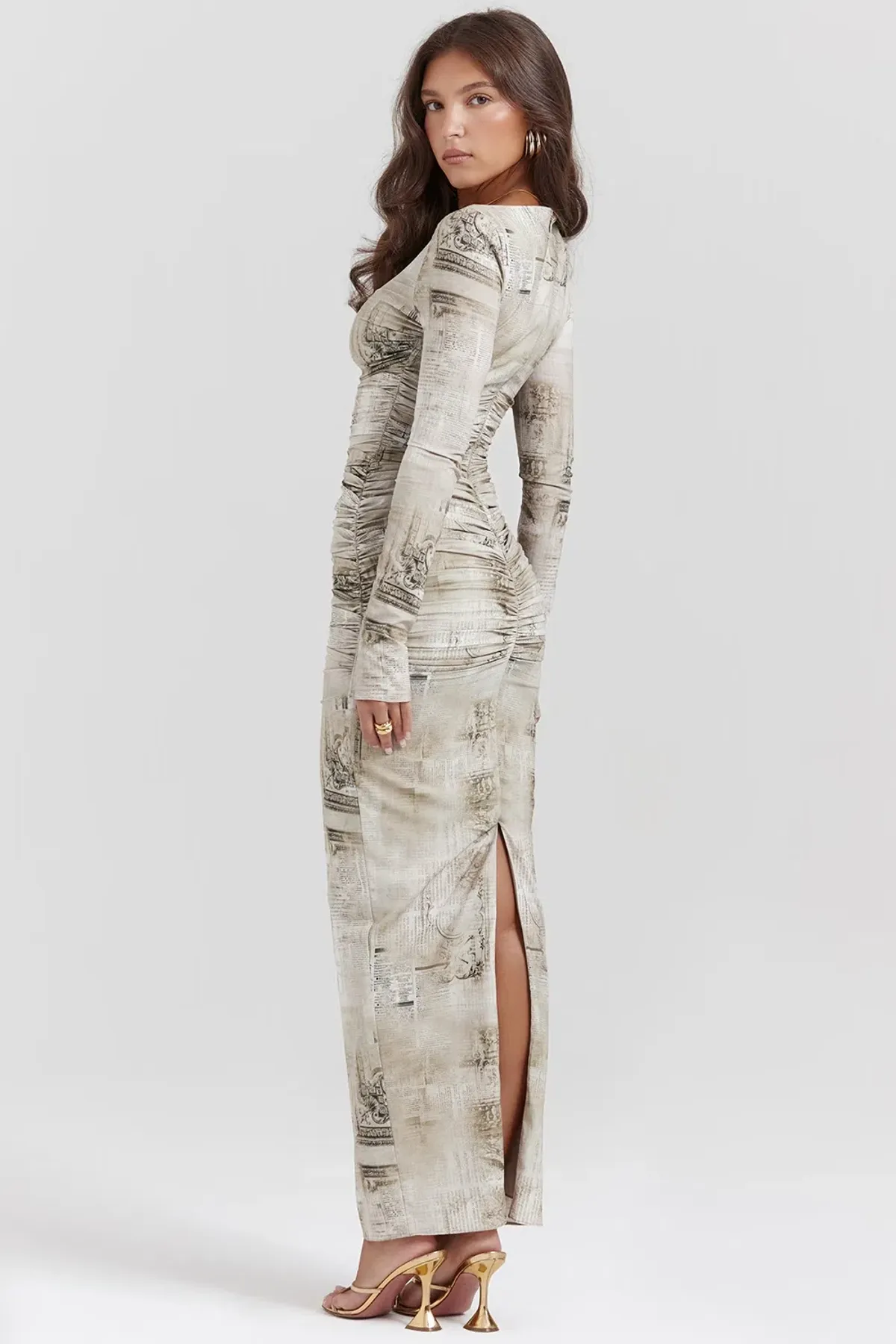 House of CB Lanetta Sage Print Maxi Dress Size AU 6 / XS - Image 4