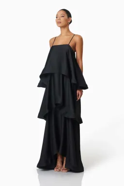 Elliatt Tilly Tiered Maxi Dress size XL / 14 Black  for rent on The Volte - image 5