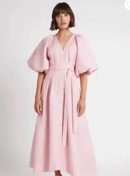 Aje Evermore Midi Dress Rose Pink Size 14 for rent on The Volte - image 2