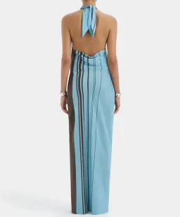 SIR RIOJA HALTER SCARF MAXI DRESS | PACHA MINERAL STRIPE for rent on The Volte - image 2