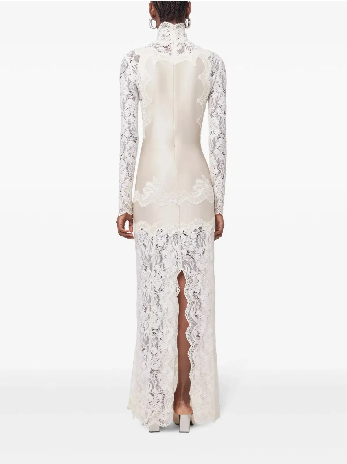 Rabanne White Lace Jersey Maxi Dress size 36 - Image 4