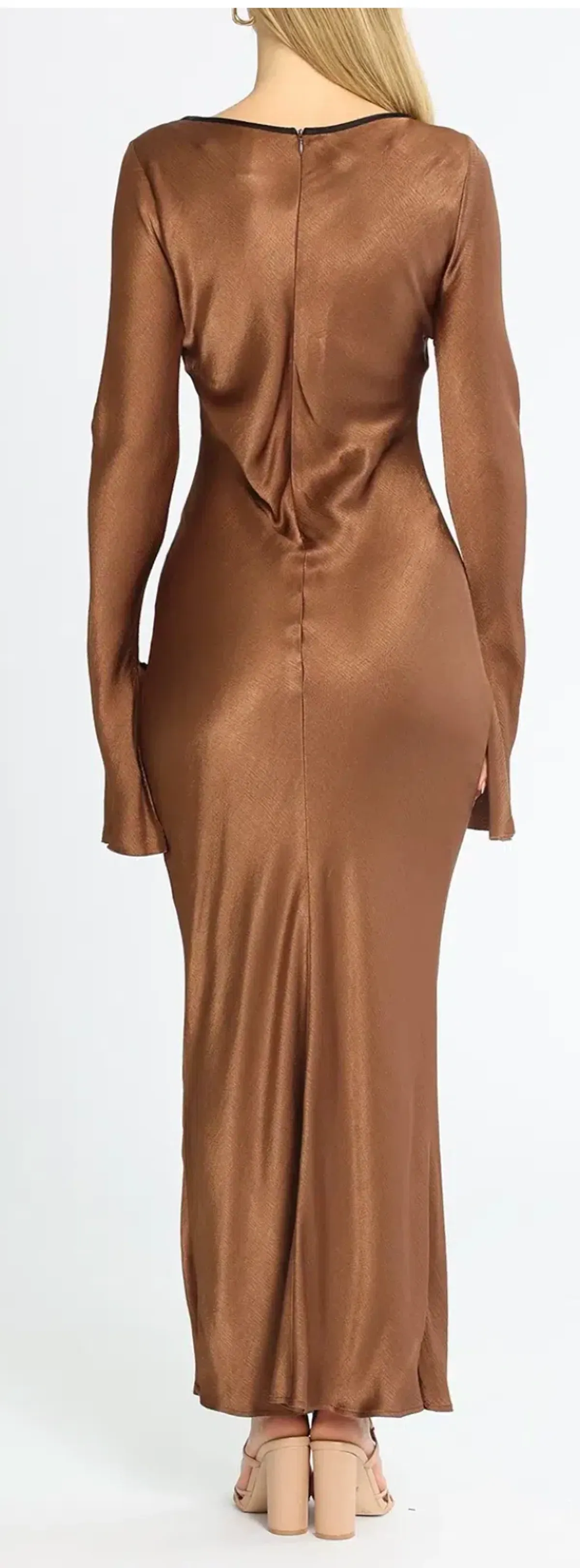 Bec and Bridge Annika Long Sleeve Maxi Dress - Brown - Image 3