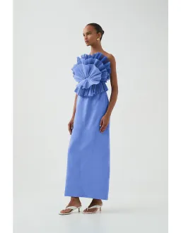 Aje / Kira Midi Dress / Ocean Wave / Size 8 for rent on The Volte - image 3