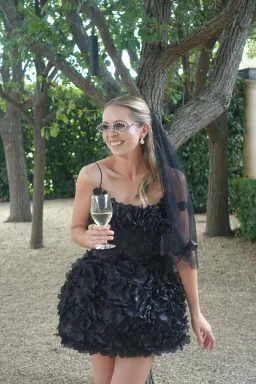 Selezza London - Amore Blossom Mini Dress in Black for rent on The Volte - image 2