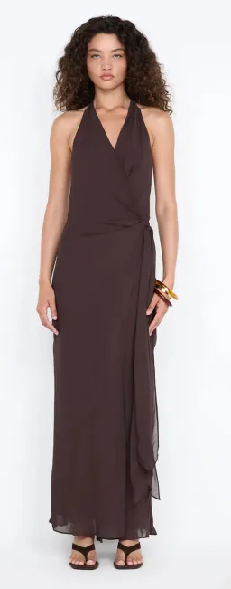 Bec and Bridge Soneva Wrap Dress Dark Chocolate size 10  for rent on The Volte - image 2