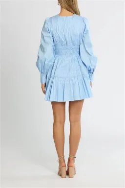 Aje Fallingwater Gathered Mini Dress size 8 Blue for rent on The Volte - image 6