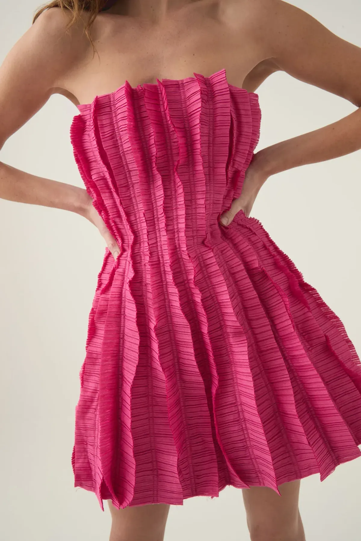 Aje Hybrid Sleeveless Mini Dress Size 8 Fuchsia Rose  - Image 3