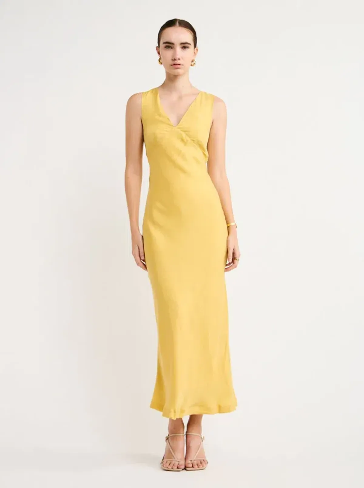 Sovere Arcade Slip Dress In Golden Size 6 - Image 3