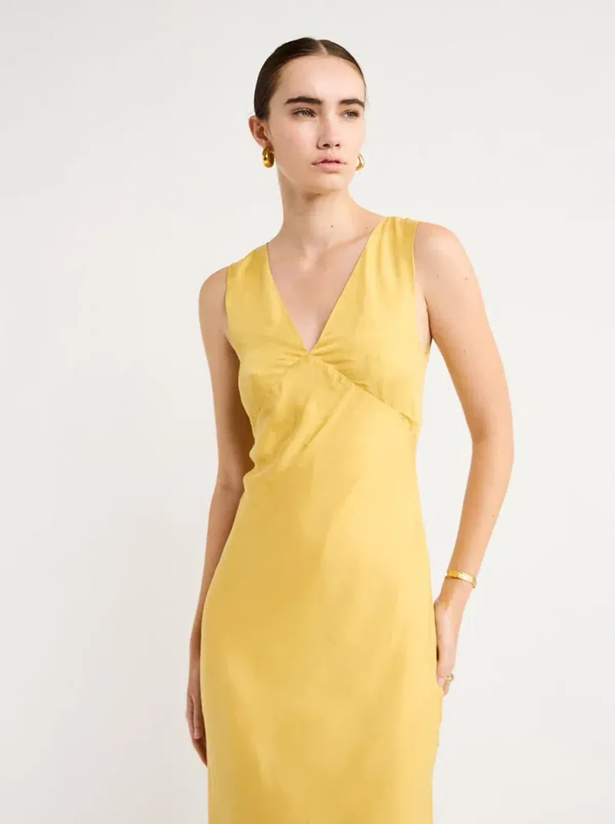 Sovere Arcade Slip Dress In Golden Size 6 - Image 1
