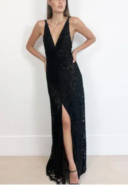Scanlan Theodore | Black Lace Gown for rent on The Volte - image 2