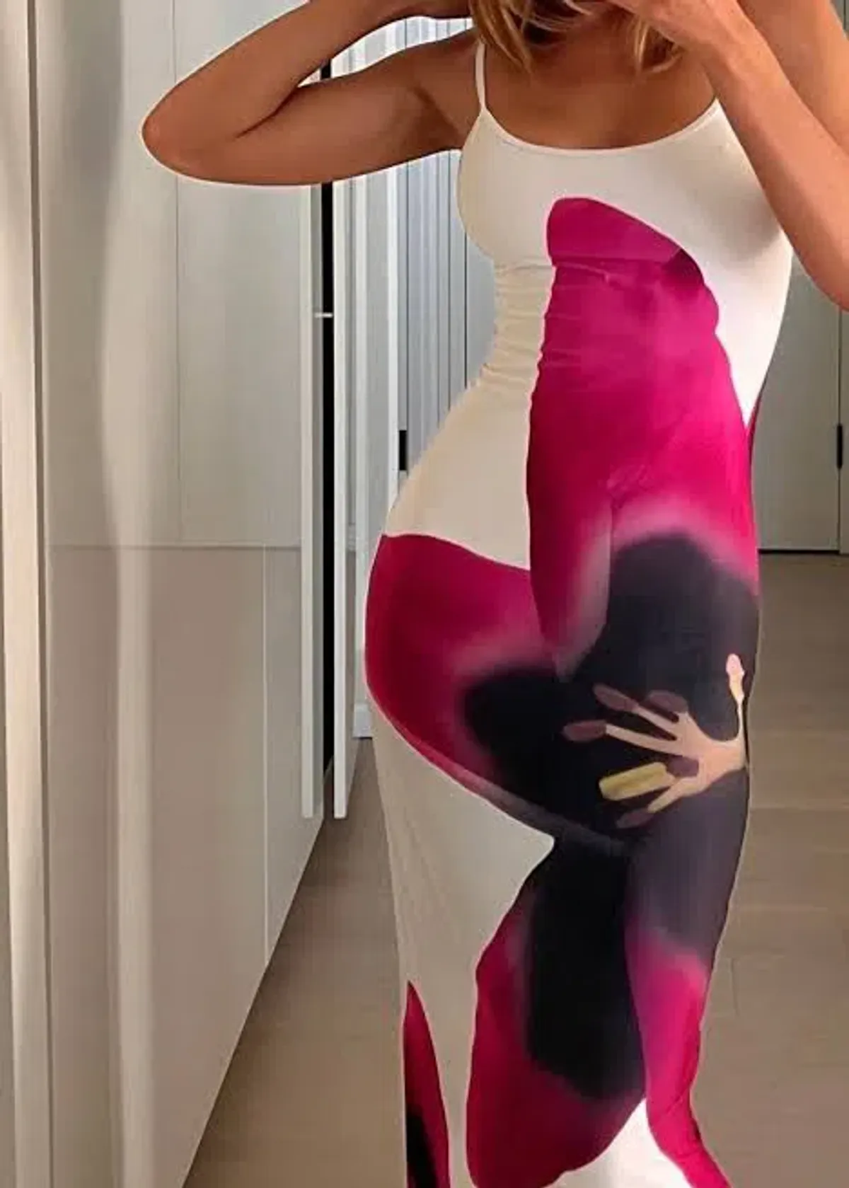 With Harper Lu Lily Maxi Dress Pearl White Pink Small S 8 - Image 2