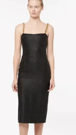 MANNING CARTEL NEO CLASSIC MIDI DRESS WITH CHAIN STRAPS BLACK for rent on The Volte - image 1