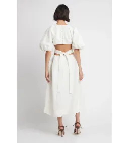 Aje Mimosa Cutout Midi Dress In Ivory - Size 8 for rent on The Volte - image 3