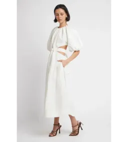Aje Mimosa Cutout Midi Dress In Ivory - Size 8 for rent on The Volte - image 2