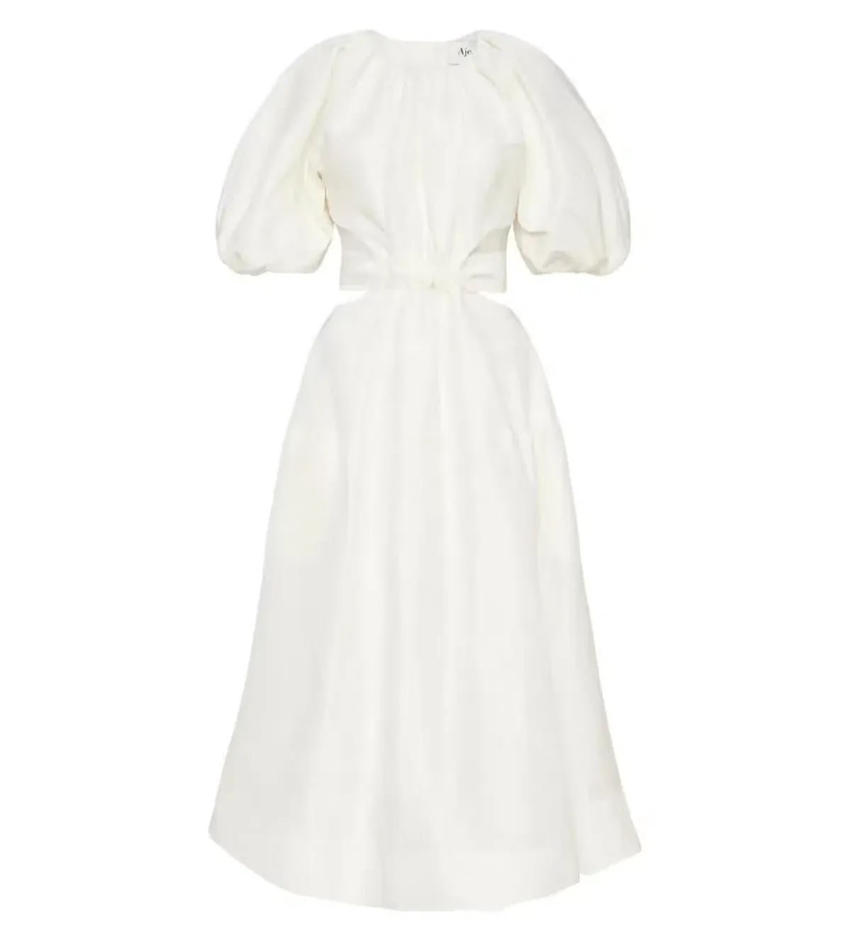 Aje Mimosa Cutout Midi Dress In Ivory - Size 8 - Image 4