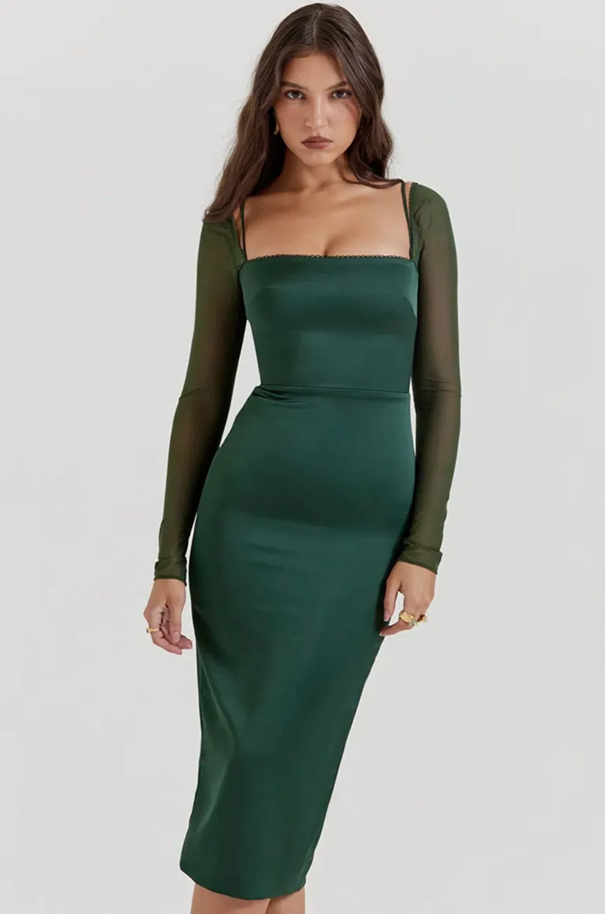 House of CB Ellica satin midi dress, size S - Image 2