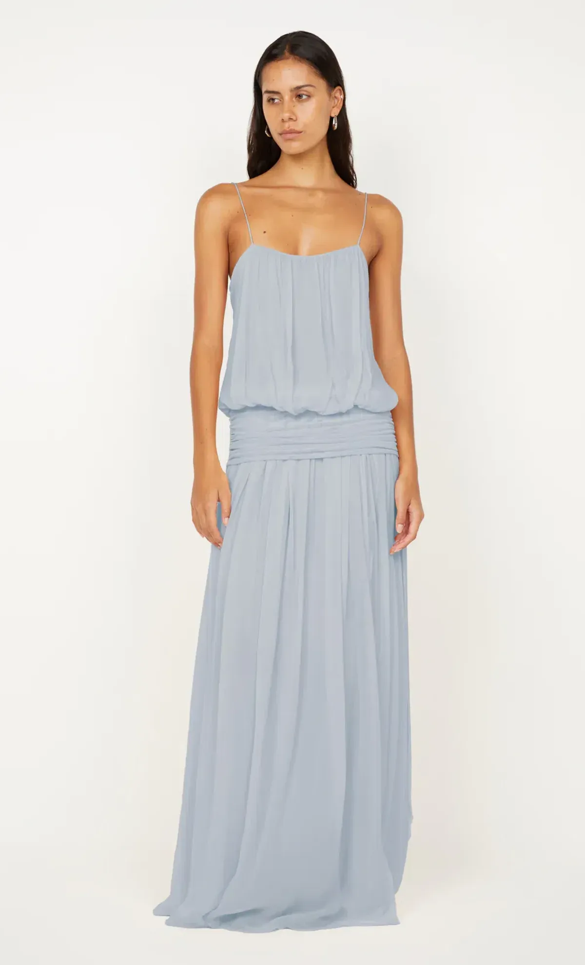 Camille Blouson Dress in Cloud Blue - Image 1