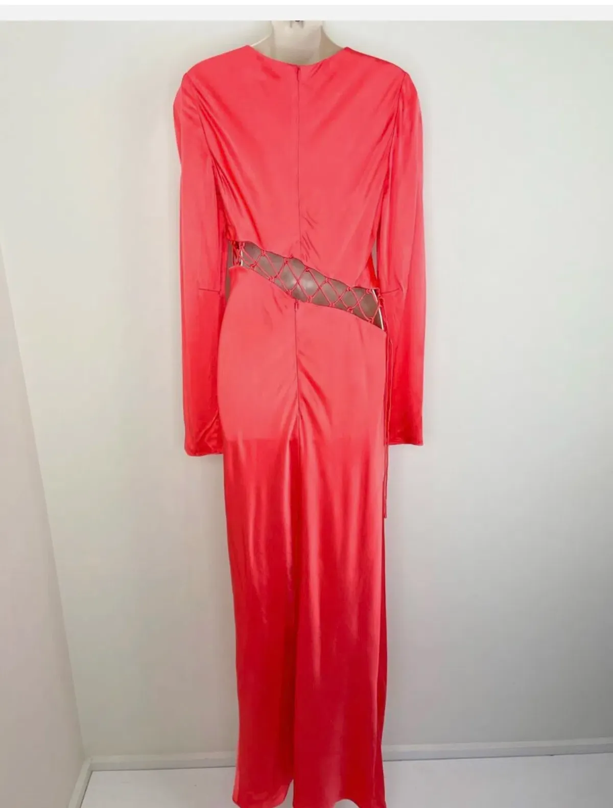 Shona Joy Lydie Asymmetric Red Maxi Dress with tie detail Size 10  - Image 5