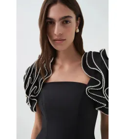 Aje Twyla Midi Dress Black Size 8 for rent on The Volte - image 5