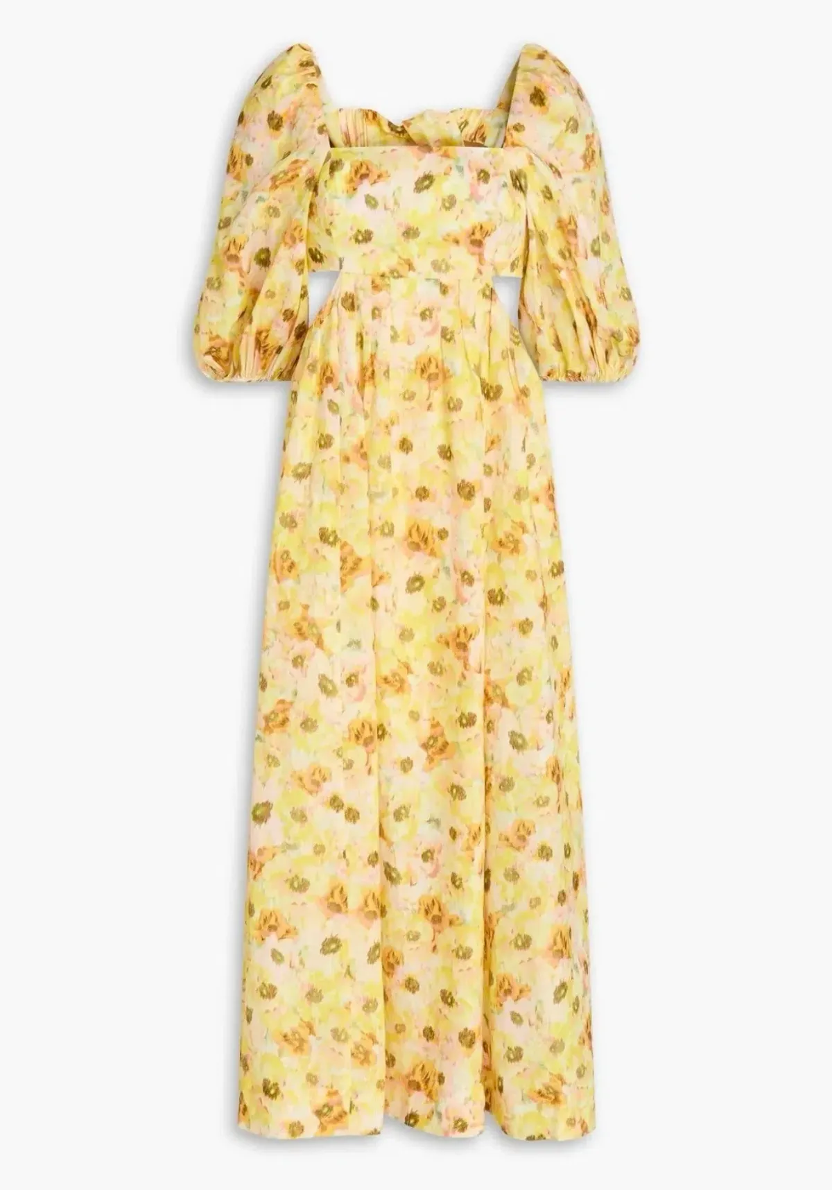 Zimmermann Lightburst Cut Out Midi Dress Yellow | Size 2 AU 12  - Image 1