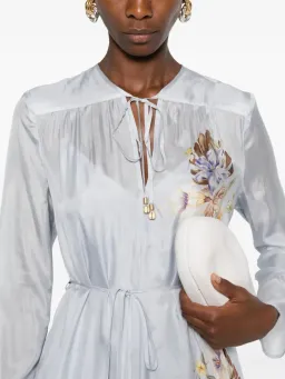 Zimmermann Coco Billow Maxi Dress Size 4 / AU 16 Silk Powder Blue Floral Print Long Sleeve  for rent on The Volte - image 6