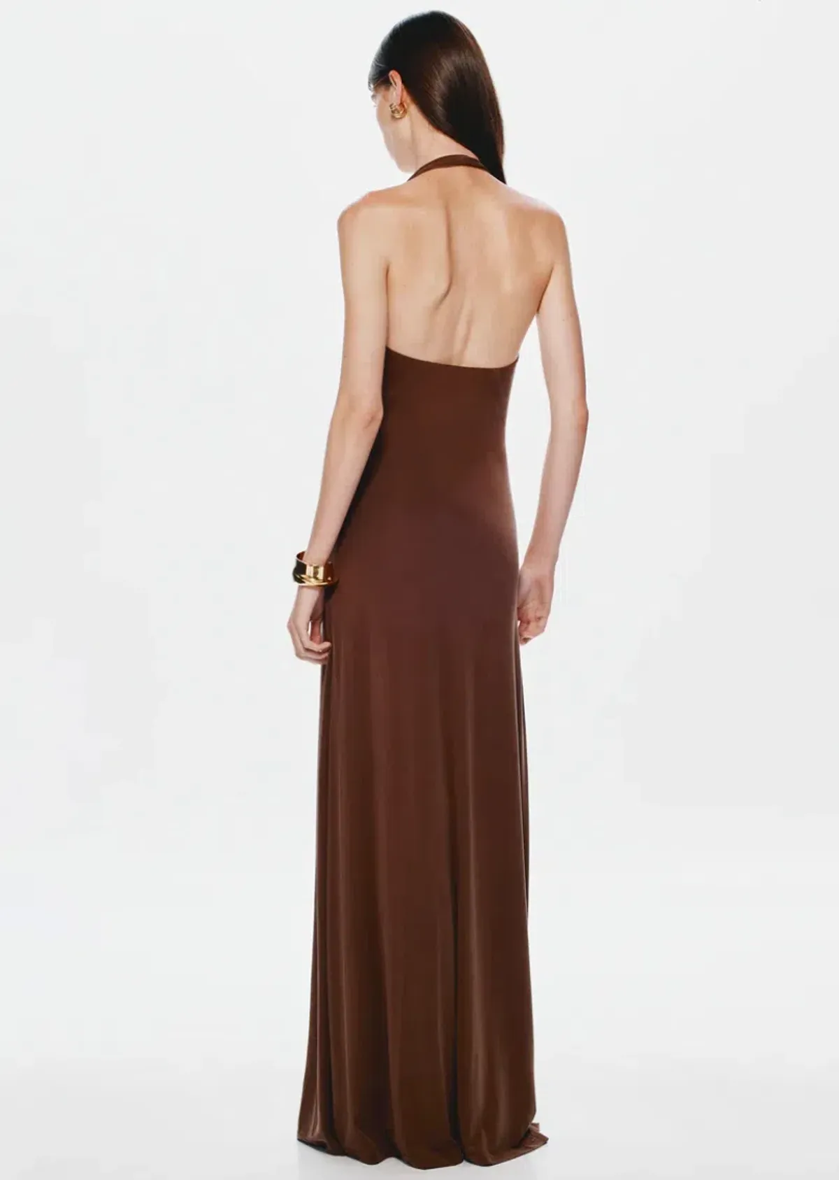 Misha Jennifer Cupro Maxi Brown S AU8 - Image 3