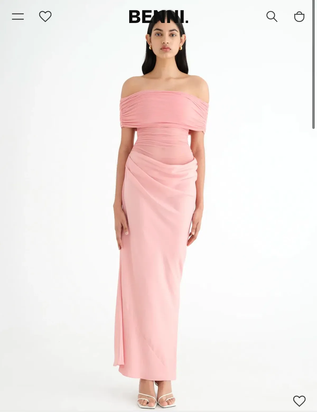 Benni nico off shoulder maxi pink - Image 1