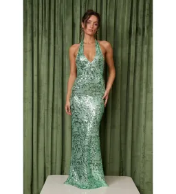 Fait Par Foutch Liana Dress in Seafoam Sequin Size AU6 for rent on The Volte - image 1