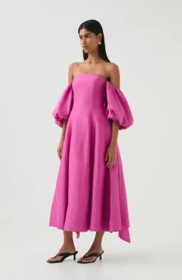 Aje Incarnation Midi Dress in Magenta size 16 for rent on The Volte - image 4