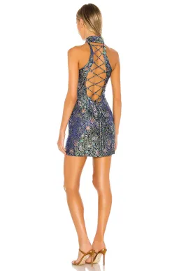 Kim Shui Denim Mini Combo Qi Pao Dress for rent on The Volte - image 2