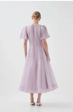 AJE NOVA PLEATED MIDI DRESS LILAC SIZE 4 for rent on The Volte - image 3