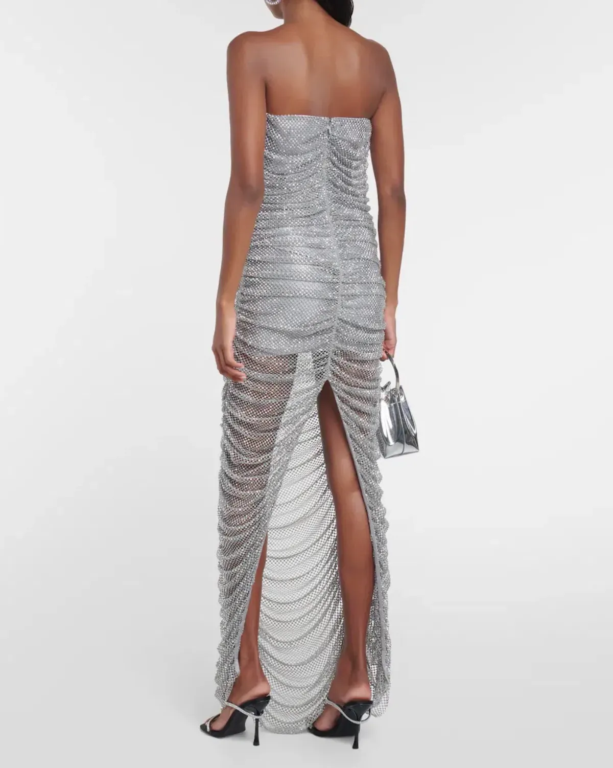 GIUSEPPE DI MORABITO Embellished bustier mesh gown - Image 5