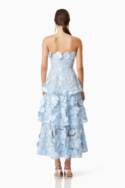 Elliatt Selene Maxi Tiered 3D Dress Blue Size AU 8 for rent on The Volte - image 4