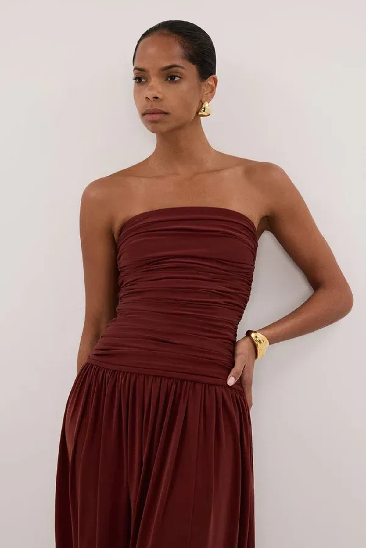 SHARI SAHARA STRAPLESS BANDEAU MIDI DRESS - Image 3